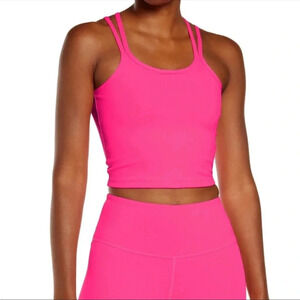IVL neon pink racerback crop tank top sz 2